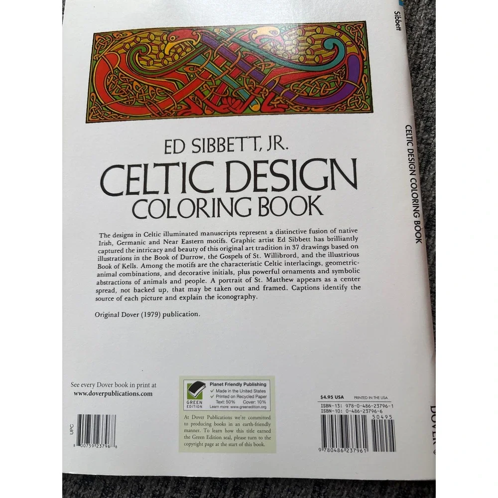 Dover Coloring Books Celtic Design Tibetan Designs Ed Sibbett Jr Marty Noble